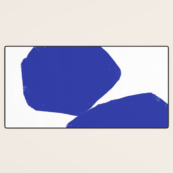 Minimalist Navy Blue Geometric Art Desk Mat Gallery Image 3