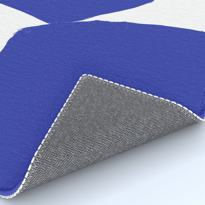 Minimalist Navy Blue Geometric Art Rug Gallery Image 4