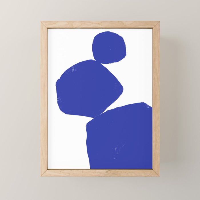Minimalist Navy Blue Geometric Art Mini Art Print Gallery Image 1