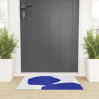 Minimalist Navy Blue Geometric Art Welcome Mat Gallery Image 3