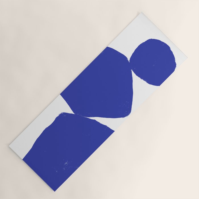 Minimalist Navy Blue Geometric Art Yoga Mat Gallery Image 1
