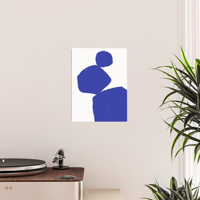 Minimalist Navy Blue Geometric Art Poster Gallery Image 2