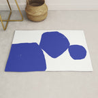 Minimalist Navy Blue Geometric Art Rug Gallery Image 1