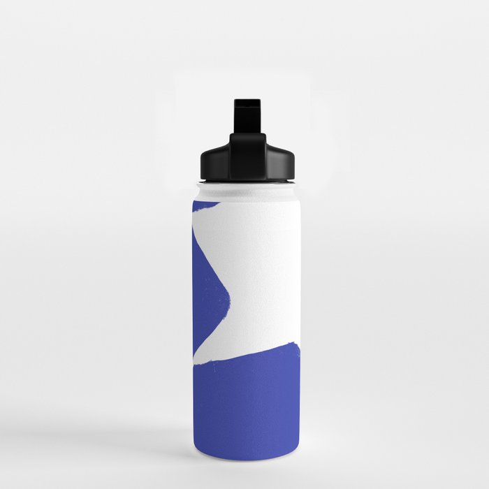 Minimalist Navy Blue Geometric Art Water Bottle Gallery Image 2