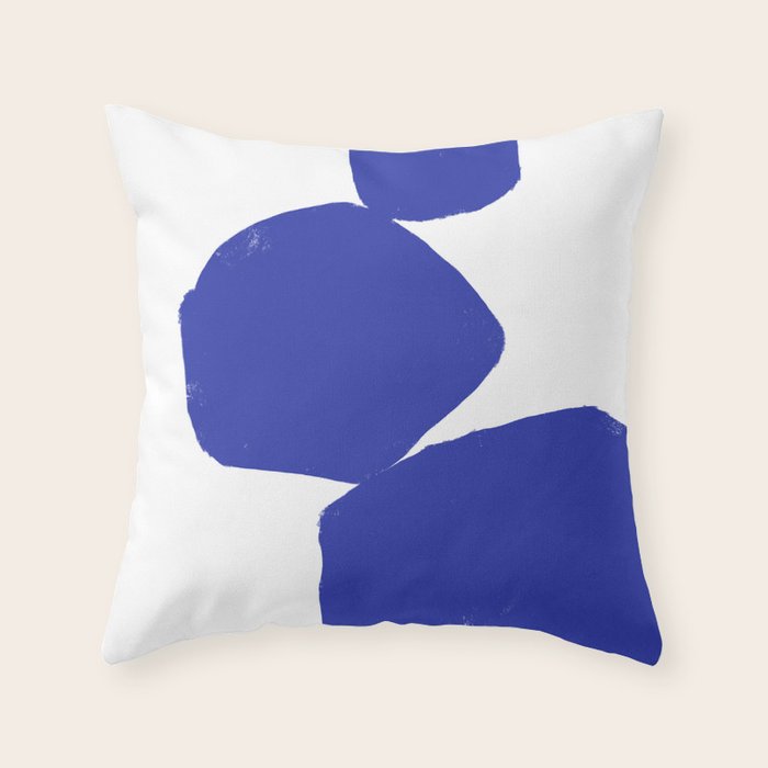 Minimalist Navy Blue Geometric Art Throw Pillow Gallery Image 6