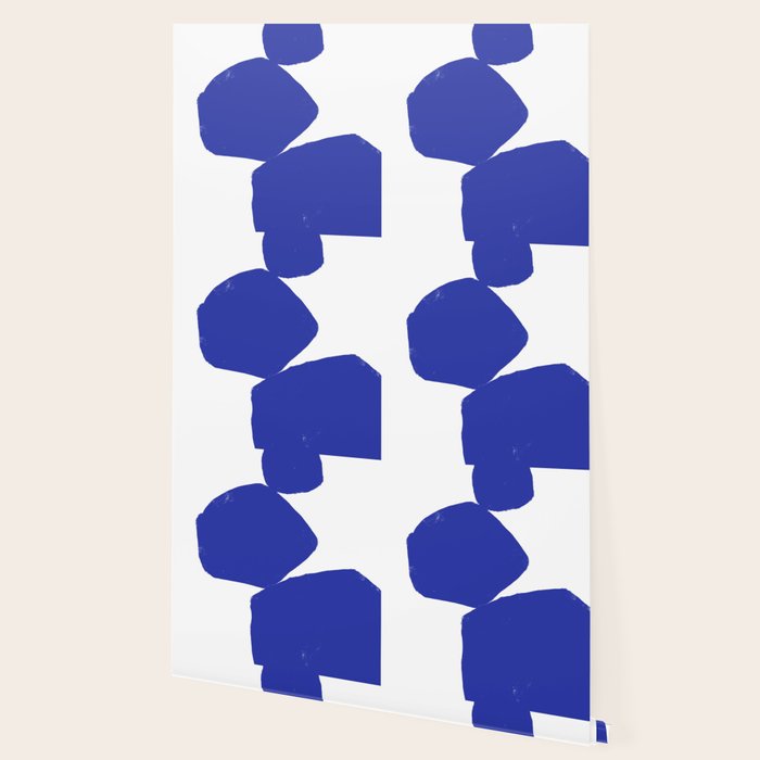 Minimalist Navy Blue Geometric Art Wallpaper Gallery Image 2