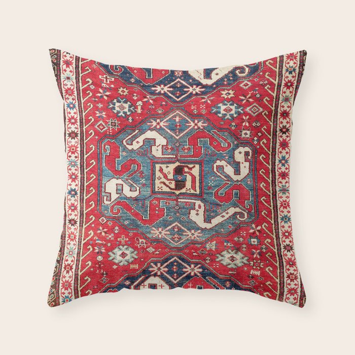 Chondzoresk Karabagh South Caucasus Rug Print Throw Pillow Gallery Image 6