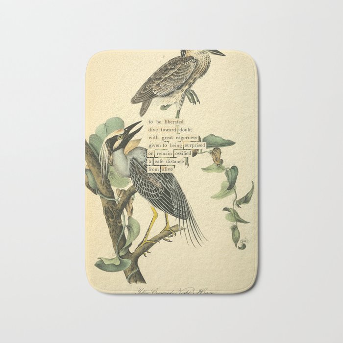 Bird Divinations: Yellow-Crowned Night Heron (about: almanacofbirds.org) Bath Mat Gallery Image 1