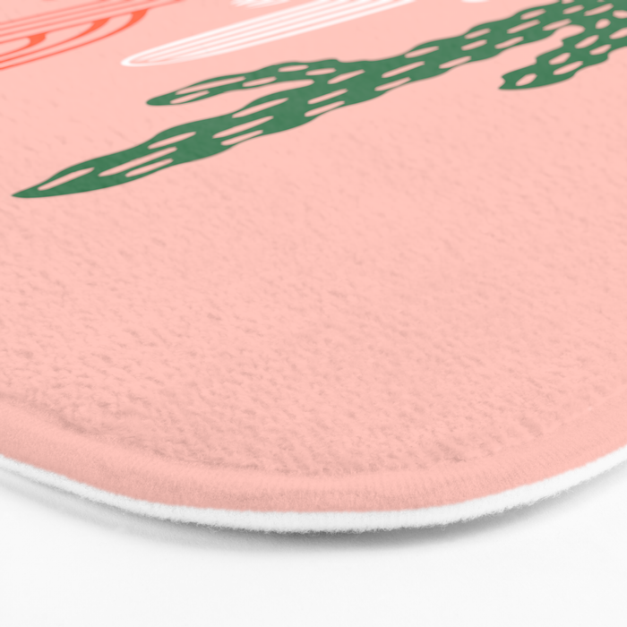 Hand drawn cactus plant art Bath Mat Gallery Image 3