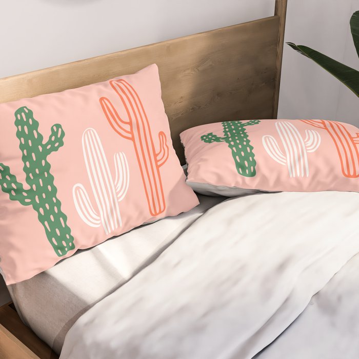 Hand drawn cactus plant art Pillow Sham Gallery Image 2