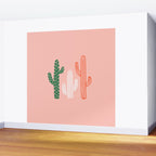 Hand drawn cactus plant art Wall Mural Gallery Image 2
