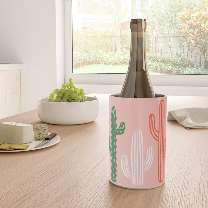 Hand drawn cactus plant art Wine Chiller Gallery Image 4