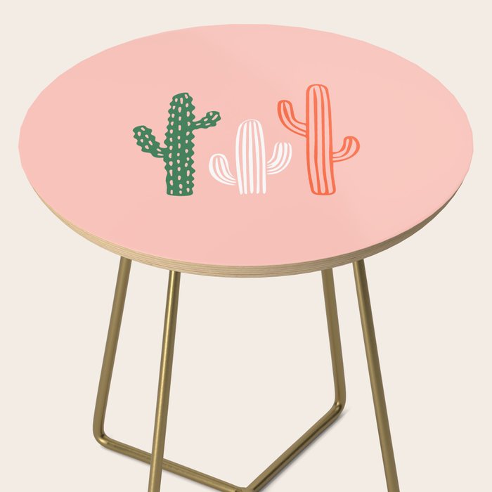 Hand drawn cactus plant art Side Table Gallery Image 2