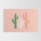 Hand drawn cactus plant art Rug Gallery Image 2