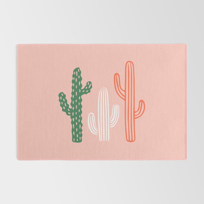 Hand drawn cactus plant art Rug Gallery Image 2