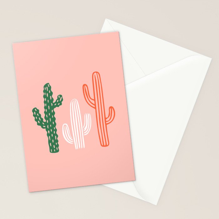 Hand drawn cactus plant art Stationery Card Gallery Image 2