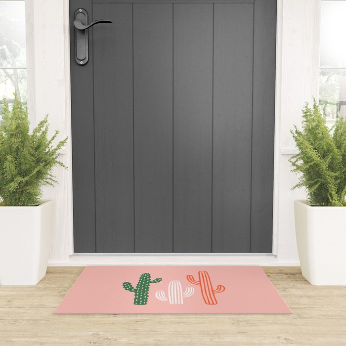 Hand drawn cactus plant art Welcome Mat Gallery Image 3