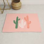 Hand drawn cactus plant art Rug Gallery Image 1