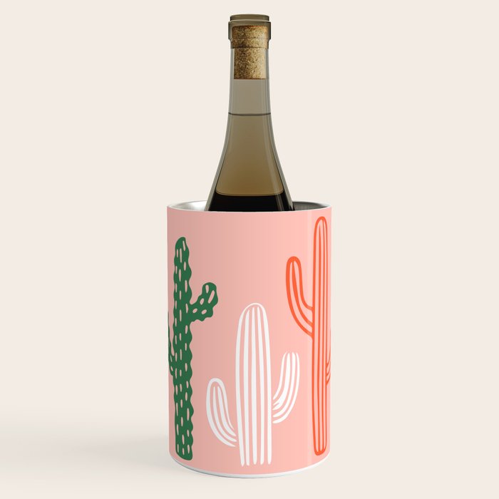 Hand drawn cactus plant art Wine Chiller Gallery Image 1