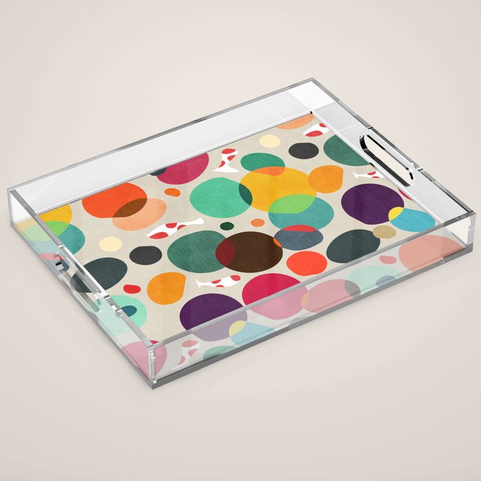 Lotus in koi pond Acrylic Tray Gallery Image 1