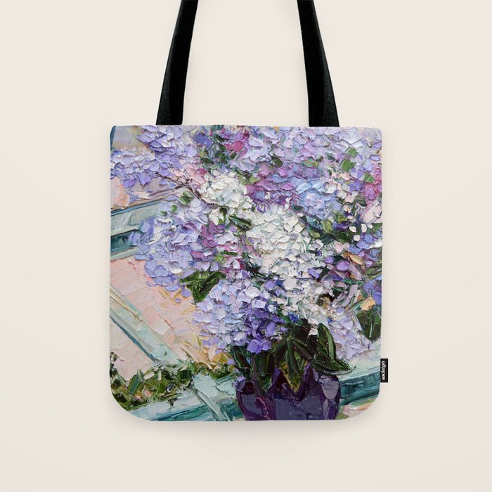 Lilacs in a Window Tote Bag Gallery Image 1