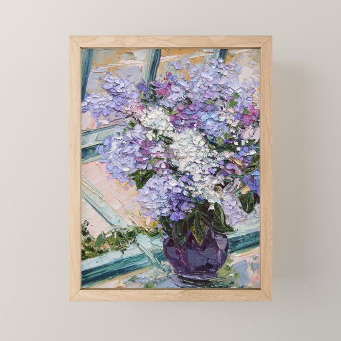 Lilacs in a Window Mini Art Print Gallery Image 1