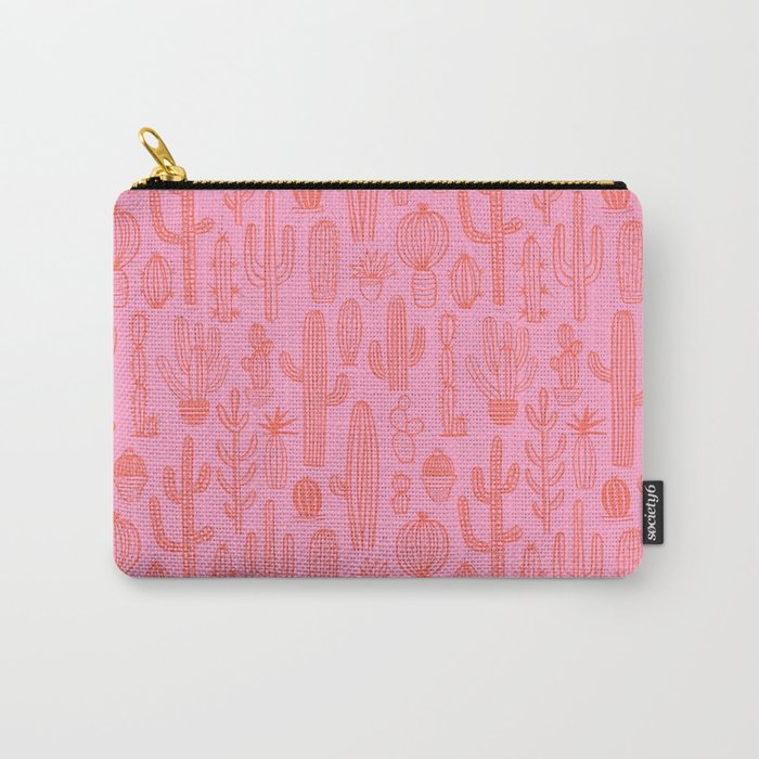 Cactus succulent plant doodle art pattern Carry All Pouch Gallery Image 1