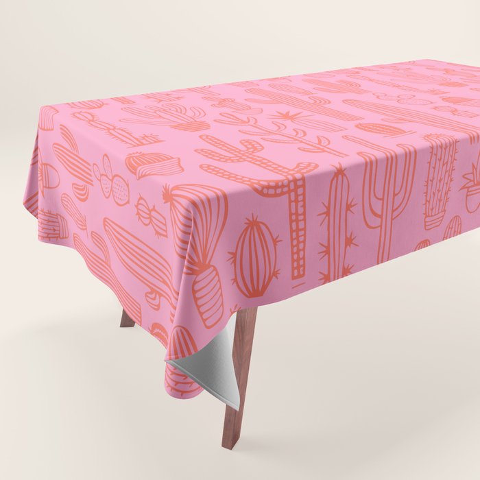 Cactus succulent plant doodle art pattern Tablecloth Gallery Image 1
