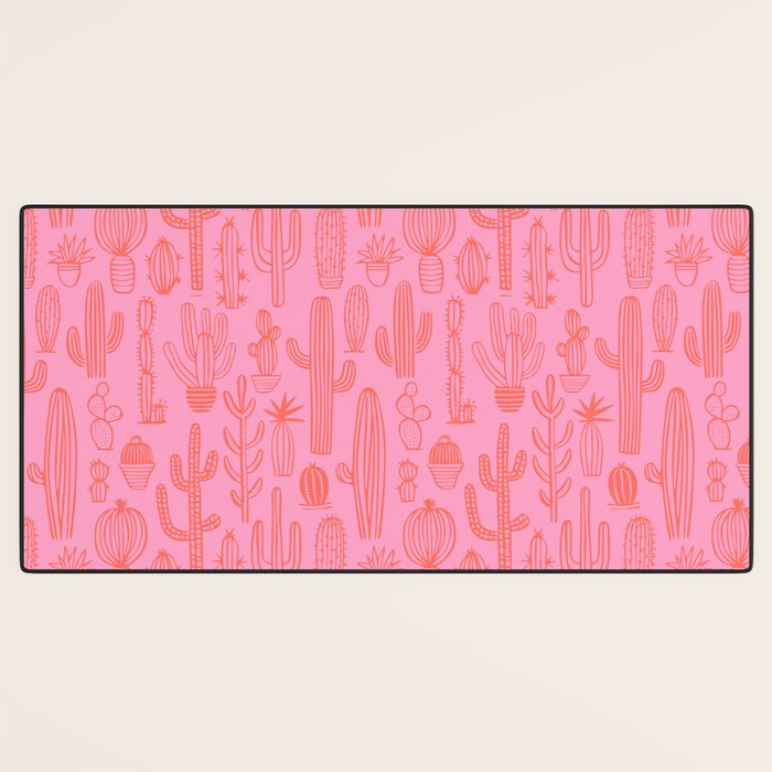 Cactus succulent plant doodle art pattern Desk Mat Gallery Image 3