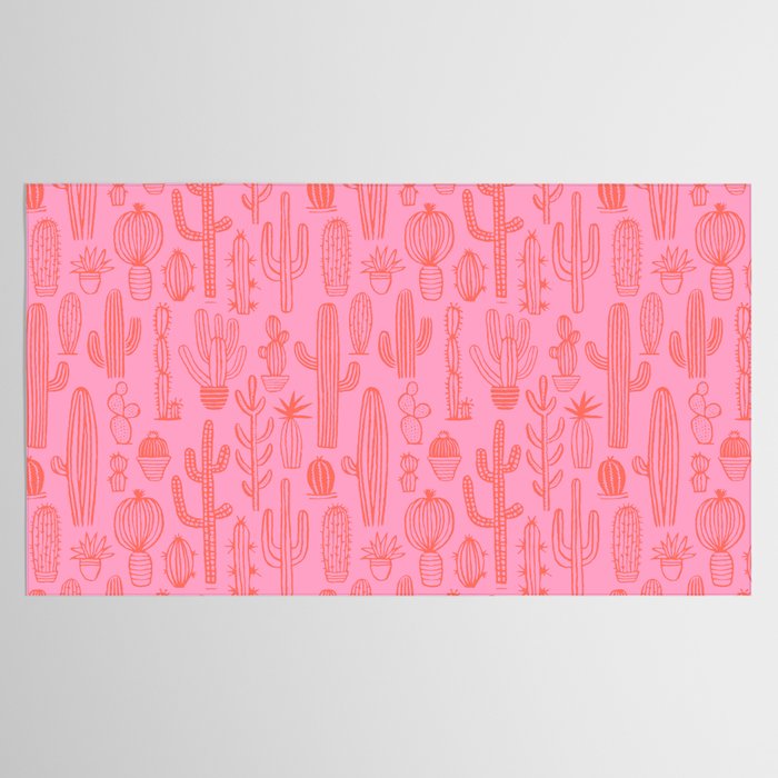 Cactus succulent plant doodle art pattern Tablecloth Gallery Image 2