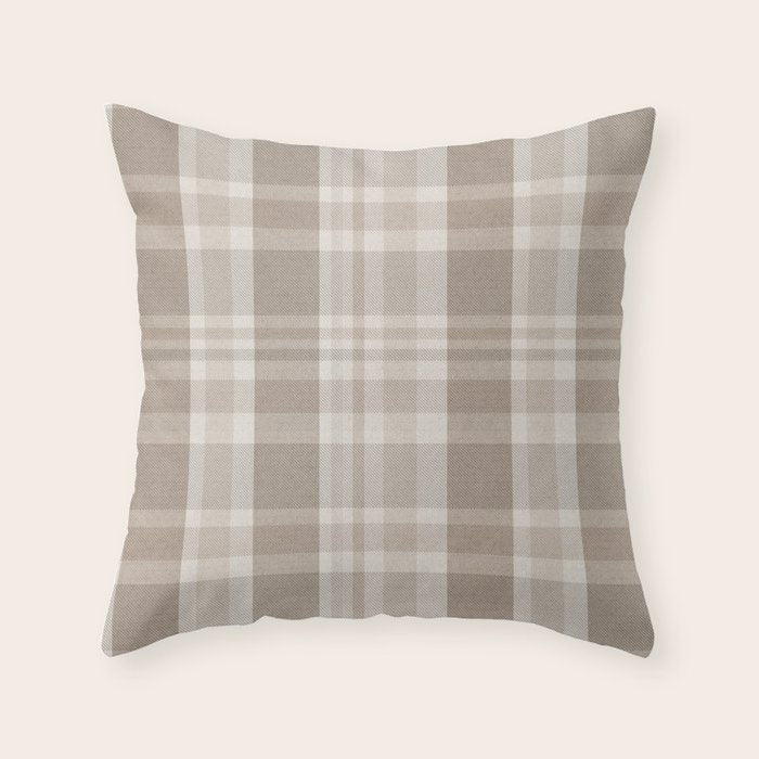 Checkered, Plaid Prints, Warm Brown Throw Pillow Gallery Image 1