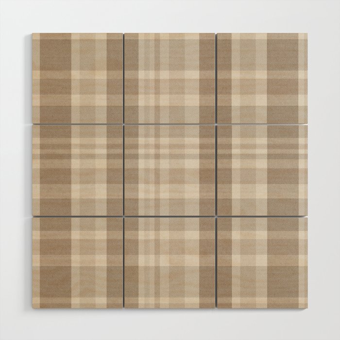 Checkered, Plaid Prints, Warm Brown Wood Wall Art Gallery Image 1