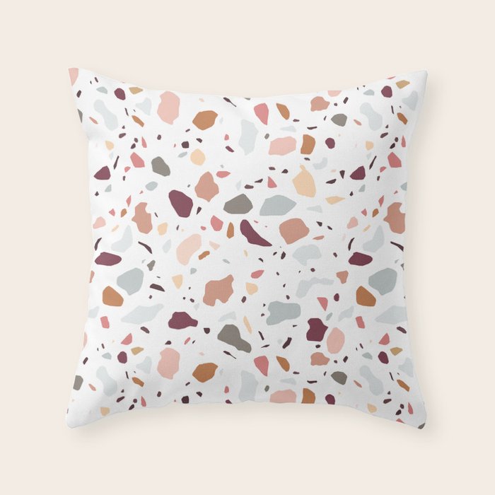 Terrazzo marble pattern Throw Pillow Gallery Image 6