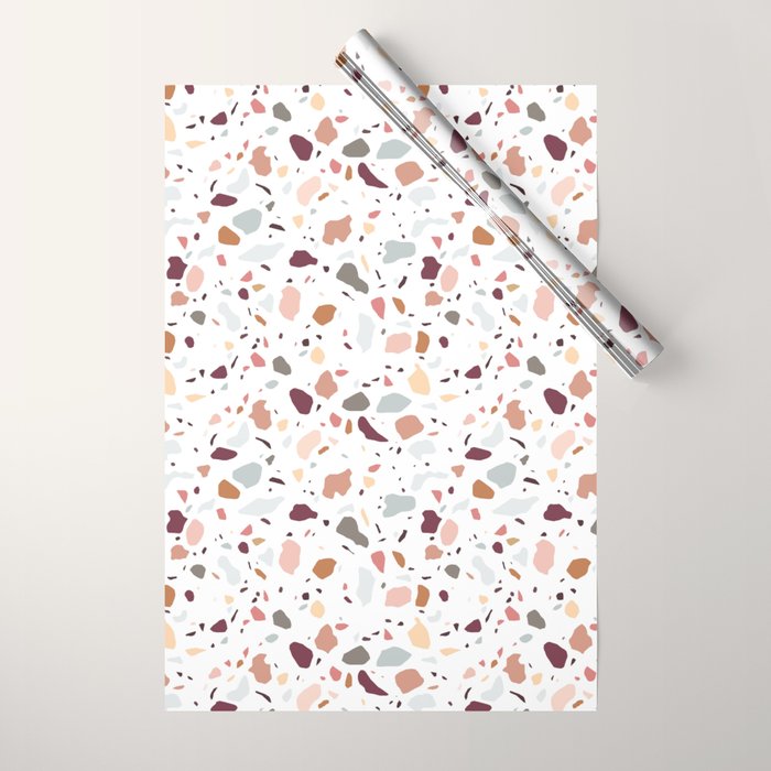 Terrazzo marble pattern Wrapping Paper Gallery Image 1