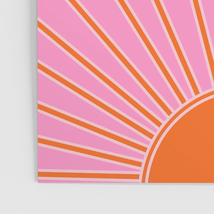 Sun Print Sunrise Pink And Orange Colors Sunshine Retro Sun Wall Art Vintage Boho Abstract Decor Poster Gallery Image 3