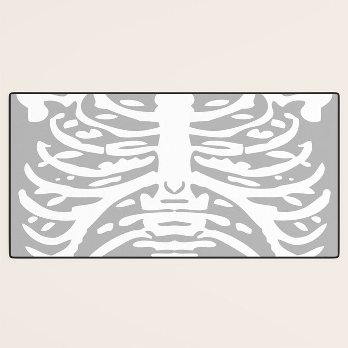 Human Rib Cage Pattern Gray 2 Desk Mat Gallery Image 3
