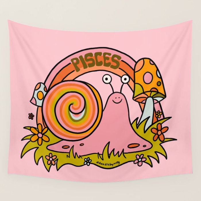Pisces Snail Wall Tapestry Gallery Image 1