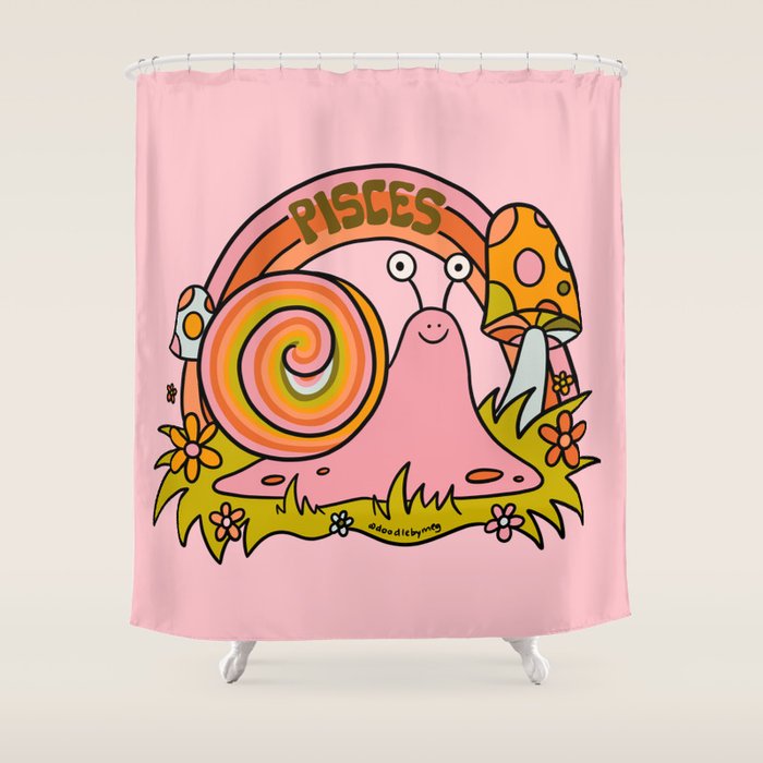 Pisces Snail Shower Curtain Gallery Image 1