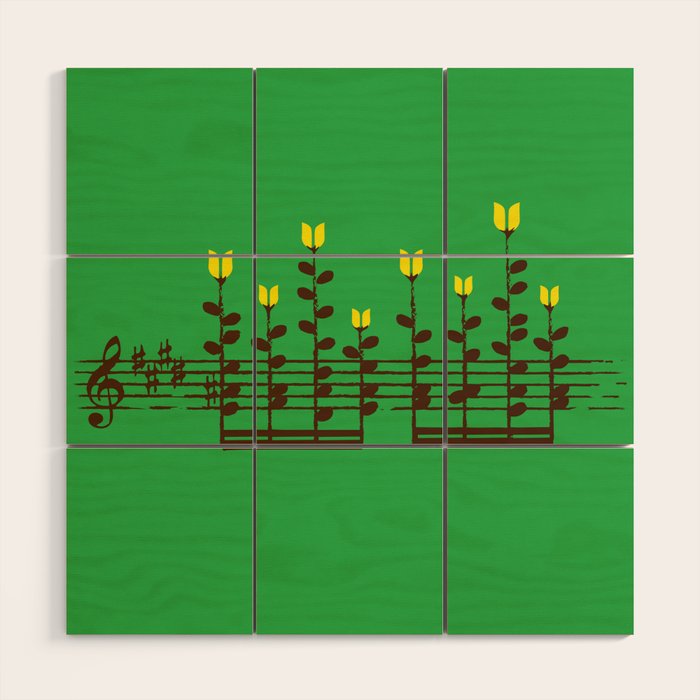 Music notes garden Wood Wall Art Gallery Image 1