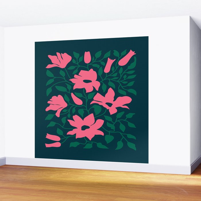 Flowers & Branches: Night Edition Wall Mural Gallery Image 2