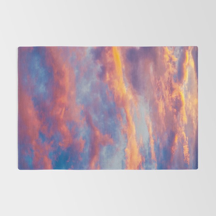 Beautiful Pink Orange Blue Purple Cotton Candy Clouds Fairytale Sky Rug Gallery Image 2