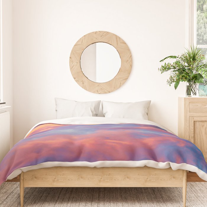 Beautiful Pink Orange Blue Purple Cotton Candy Clouds Fairytale Sky Duvet Cover Gallery Image 3