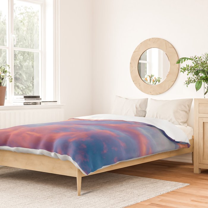Beautiful Pink Orange Blue Purple Cotton Candy Clouds Fairytale Sky Duvet Cover Gallery Image 2