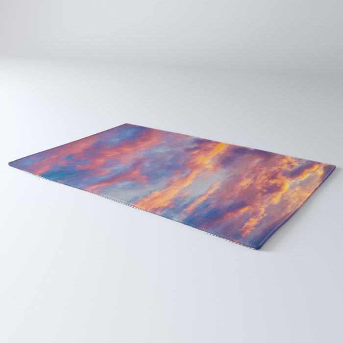 Beautiful Pink Orange Blue Purple Cotton Candy Clouds Fairytale Sky Rug Gallery Image 3