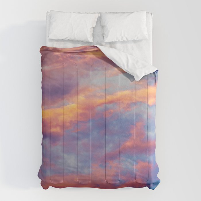 Beautiful Pink Orange Blue Purple Cotton Candy Clouds Fairytale Sky Comforter Gallery Image 6