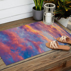 Beautiful Pink Orange Blue Purple Cotton Candy Clouds Fairytale Sky Outdoor Rug Gallery Image 2