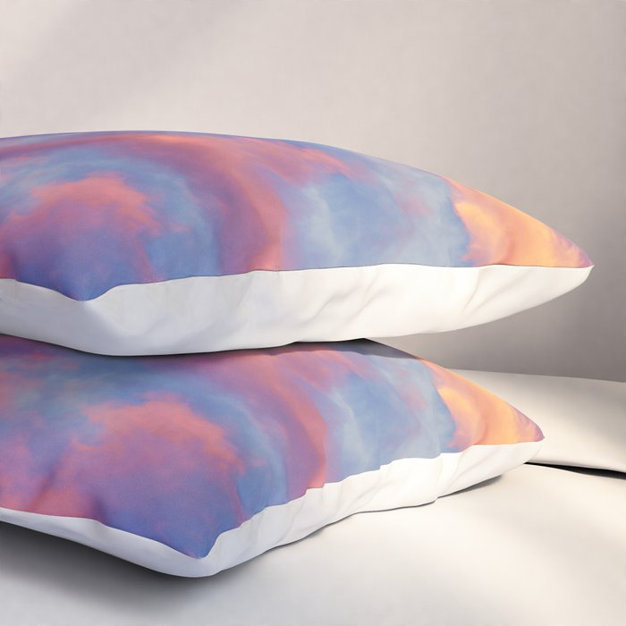 Beautiful Pink Orange Blue Purple Cotton Candy Clouds Fairytale Sky Pillow Sham Gallery Image 3