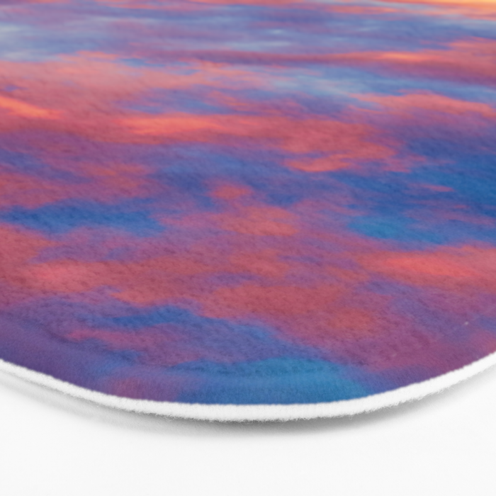 Beautiful Pink Orange Blue Purple Cotton Candy Clouds Fairytale Sky Bath Mat Gallery Image 3