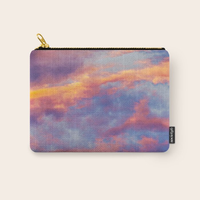 Beautiful Pink Orange Blue Purple Cotton Candy Clouds Fairytale Sky Carry All Pouch Gallery Image 1
