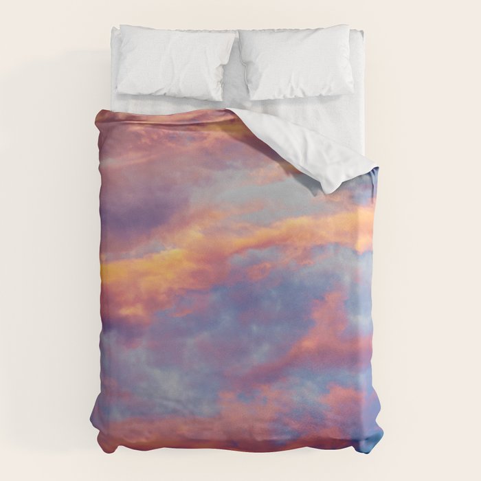Beautiful Pink Orange Blue Purple Cotton Candy Clouds Fairytale Sky Duvet Cover Gallery Image 1